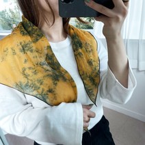 천연염색 50대 엄마 여자 승무원 짧은 삼각 목 스카프