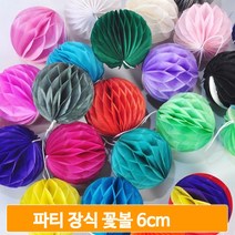 파티 장식 꽃볼 6cm 페이퍼벌룬 할로윈 허니컴볼 생일 풍선 데코 소품, 레드