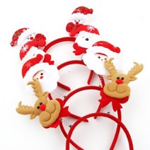 나성 크리스마스 스프링 머리띠 산타 루돌프 눈사람 곰 머리띠 파티 성탄 성인 유아 반짝 소품 헤어밴드 장식, 곰돌이, 1개