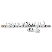 Sunex 9710M 1cm 3/8인치) 드라이브 메트릭 크로우풋 플레어 너트 렌치 세트 사이즈 10 19 10개입, Socket Set, SAE & Metric Flare Nut Wrench