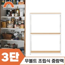 마트진열대 매장진열대 중량랙 3단 1200 x 500 x 1500, 12mm 강화 MDF