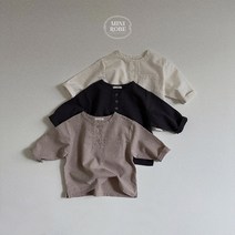헨리넥셔츠 여아 남아 유아 셔츠 미니로브 오렌지키즈