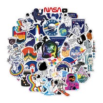 [국내배송] 도리팡 미국 우주 NASA 스티커 50장 모음 우주선 외계인 마틴루터킹 캐릭터 방수 다꾸 다이어리 꾸미기 핸드폰 노트북 캐리어 맥북