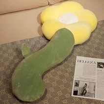 다루미 모찌 인형 말랑 벨벳 플라워 바디필로우, 옐로우