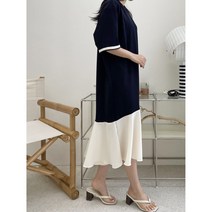 이츠배색롱원피스 여자원피스 77사이즈 임부복 롱원피스 반팔원피스 편한옷 빅사이즈 맘룩 여성복 데일리패션 꾸안꾸스타일 매일입는옷 가성비좋은옷 여름옷