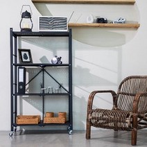 SEUM 베란다 이동형 책장 북 카페 책장 서재 이동식 책꽂이 접이식 아기 전면 책장, 핑크