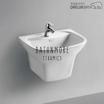 CL-352/CL352/세면기/세면대/일체형세면기/평면붙임형/대림바스/대림세면기/원홀/쓰리홀/부속일체/부속포함, 수동, I자트랩 (바닥배수), 대림정품폽업/트랩