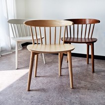 아리노 고무나무 원목 편한 1인용 인테리어 식탁 의자, 아리노 식탁의자(화이트)