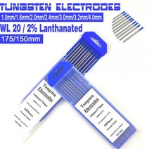 10pcs 150mm/175mm 2% Lanthanated WL20 텅스텐 전극 TIG 용접봉 1.0/1.6/2.0/2.4/3.0/3.2/4.0mm Tig Rods, 175mmx4.0mm