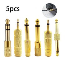 5pcs 6.35mm 플러그 3.5mm 잭 오디오 헤드셋 마이크 기타 어댑터 6.5mm 남성 3.5mm 여성 변환기 Aux 케이블, [6] Type F