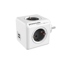 파워존 파워큐브 4000w 고용량 멀티탭 4구 USB 그레이 16A, 1개, 단품