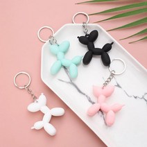 강아지벌룬 풍선 키링 키홀더 열쇠고리링 푸들 모양, 핑크SB001092