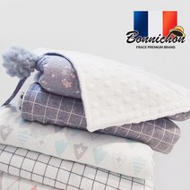 [Bonnichon]프랑스 보니숑 타이블랭킷/스몰사이즈/무형광 아기담요, 타이블랭킷(스몰)-프렌치체크블랙(무형광)
