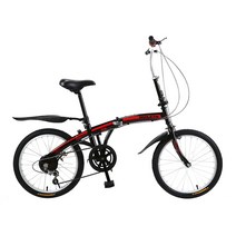 자전거 접이식 미니벨로 MTB형 출퇴근 엠티비 접이식 입문용 20인치 여성 미니 초경량, 변속 블랙 레드