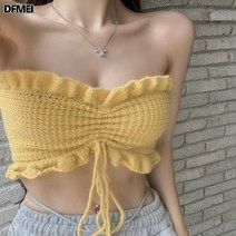 DFMEI 쇼트 수술 뷔스티에 뷔스티에 니트 나시 여