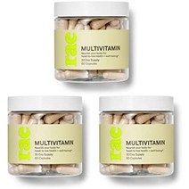 rae wellness multivitamin - 비타민 a c d 비오틴 아연 등과 같은 필수 영양소로 전신 지원 - 비건 유전자 변형 성분 없음 글루텐 프리 -, 60카운트(3개 팩)