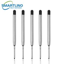 금속 군사 전술 펜 학교 학생 사무실 볼펜 비상 유리 차단기 자기 방어 EDC 용품, [03] 5Pcs Black Refills