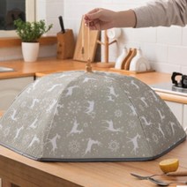 보온 보냉 주전자 새로운 단열 쌀 덮개 우산 유형 접이식 가정용 방진 대형 단열 쌀 덮개, 사슴과 눈송이