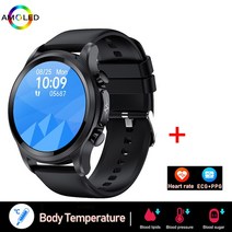 스마트 시계 남성 ECG 혈압 심장 박동 모니터 건강 워치 Smartwatch, 12 Black