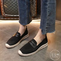 도오빠 여성 메쉬 슬립온 3cm 단화 플랫슈즈 낮은굽 그물 발편한 운동화 중년 40대 50대 여자단화 신발