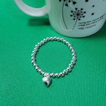 비니요술 실버 925 하트 5mm볼 팔찌