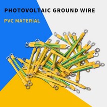 용접기 어스선 홀더선 bvr 터미널이 있는 태양광 태양광 접지선 101214 awg 태양광 접지선 황록색 유연한 구리 접지 케이블, 10아그, 20cm
