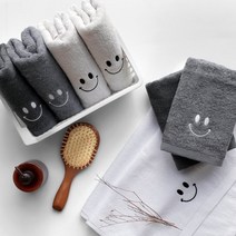 부드러운순면세안타월 세안수건 스마일 부엉이 캐릭터 세수 수건 타올, 화이트