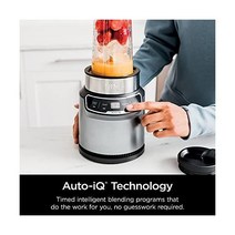 Ninja BN401 Nutri 프로 컴팩트 퍼스널 블렌더 초고속 믹서기 Auto-iQ Technology 1100-Peak-와트 Frozen 드링크 스무디 Sauces More, 클라우드 실버_1100와트 | 1100와트