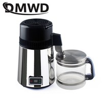 DMWD 순수한 물 증류기 4L 치과 증류수 필터 스테인레스 스틸 전기 증류기 정수기 110V 220V 증류수, 220-240V, EU, 하나의 디스플레이_미국_220-240V