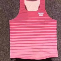 마라톤 러닝 싱글렛 남자 민소매 패션 달리기 조끼 탄성 스포츠 피트니스, 핑크 로고, s