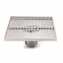 라인육가 유가 200x200mm 실버 스텐레스무광 역류방지 냄새차단 욕실 배수구트랩 200각유가, 1개