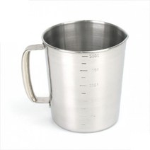 스텐 계량컵 (1L 2L 3L 5L) / 업소용 대용량 단체급식 구내식당 들통형 계량용기 비커 인덕션 제과제빵 조리용품 바스켓 물계량 육수, 1000ml