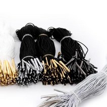 택끈 실고리핀 택핀 택고리 실고리 라벨끈, 블랙끈+골드핀