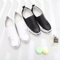 반짝이 별장식 8굽 키높이 여성 슬립온