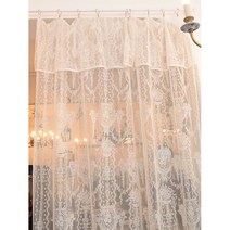 최대기장290cm 대폭 앤틱 수입 화이트 레이스 커텐 층고높은복층 펜트하우스 거실 속커튼