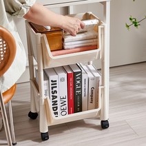 이동식 오픈 바스켓 선반 다용도 트롤리 수납 정리함 4단, 다용도선반 2단(바퀴&후크증정)