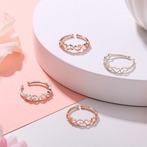 [천삼백케이] [수앤수] [925실버] 2타입 미니하트 반지 (20RS004) [2type-2color]