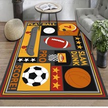 어린이 방 녹색 축구장 카펫 침실 거실 농구 코트 훈련 러그 장식 홈 미끄럼 방지 바닥 매트, 200x300cm 78.7x118in, 7