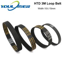 HTD 3M 루프 벨트 고무 타이밍 CO2 레이저 조각 절단기3D 프린터용 다양한 전송, [10] 3M-330-15