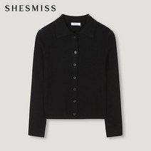 [하프클럽/쉬즈미스]페이크 버튼 다운 골지 니트 탑_SSKPOM42700_BK