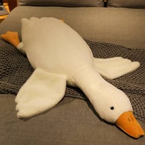 거위 인형 50cm 큰날개 오리 긴베개 부드러운 봉제 야생 거위 애착인형 선물, 01 white duck
