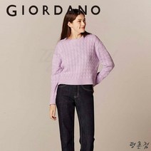 지오다노_평촌점_ [여성] 케이블 패턴이 포인트로 트렌디한 크롭기장의 스웨터