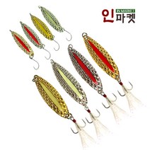 아연큐빅스푼 루어 낚시 스푼 송어 배스 쏘가리 미끼, 아연큐빅스푼2.5g 야광골드