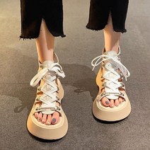 다미님 [통굽4cm/225~250] 키높이 샌들 가보시 슬링백 워커 부츠 라운드 스퀘어 스트링 스트랩 뮬 블로퍼 로퍼 쿠션 편한 지퍼 여름 여행 웨지힐 하객룩 리본 묶는 찌삐-샌들