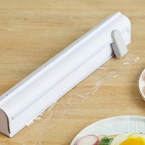 디엠몰 밀어서 슥삭 슬라이딩 롤비닐 커팅기 랩비닐 커터기 비닐롤 디스펜서 보관통, 1개입, 화이트