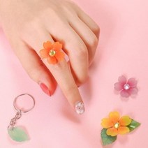 슈링클스 마술 마법 종이 매직페이퍼 꽃 반지 키링 필름
