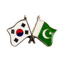 세계각국의 휘날리는 국기교차뺏지(한국-파키스탄)