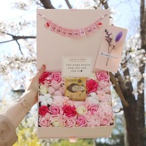 라봄플라워 어버이날용돈박스 부모님 플라워 반전 선물 용돈상자 현금선물, 핑크박스M-레드꽃-사랑합니다