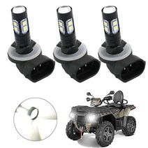 사륜 ATV UTV 3pcs 헤드 라이트 led 전구 150w 3600lm 6000k 고성능 3 팩 폴라리스 스포츠맨, 없음