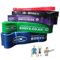 [바디엑스] 파워 슈퍼밴드택1 근력밴드 튜빙밴드, 블랙(Light/25-50Lb-XS)
